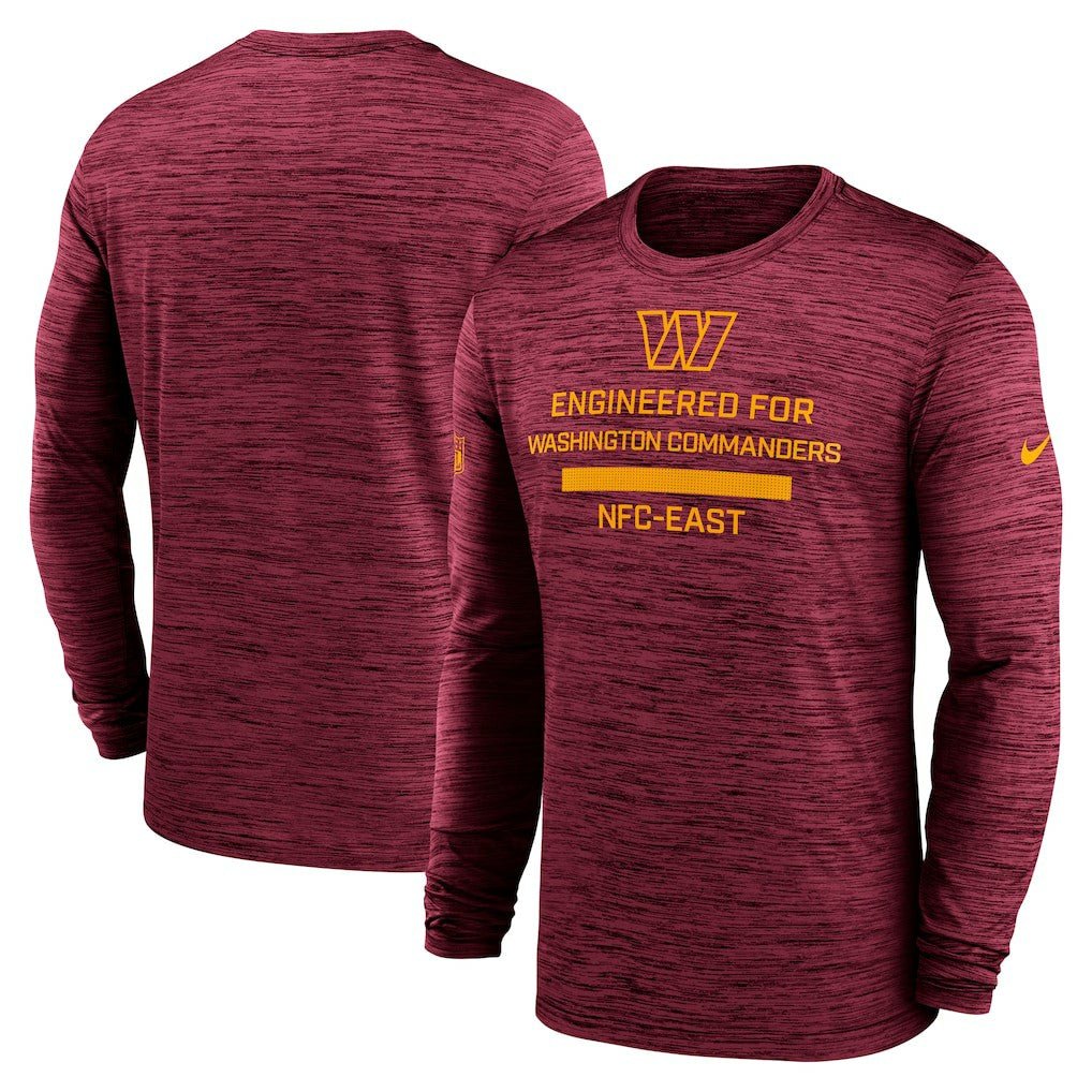 Washington Commanders Sideline Velocity Performance Long Sleeve T-Shirt - Burgundy discount