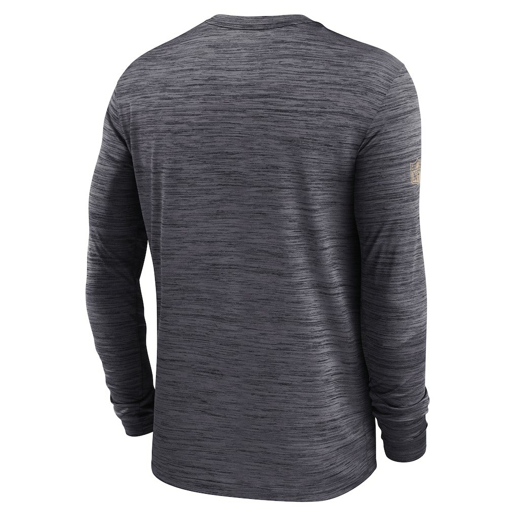 New Orleans Saints Sideline Velocity Performance Long Sleeve T-Shirt - Black discount