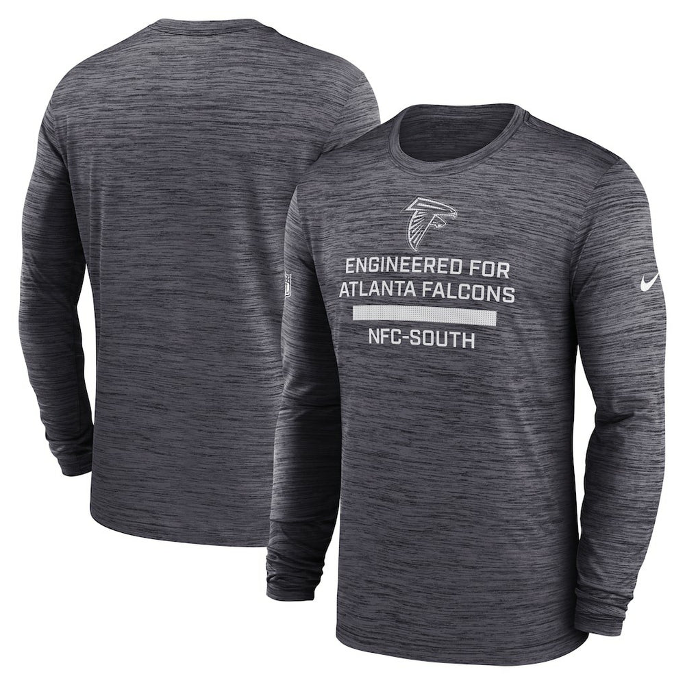 Atlanta Falcons Sideline Velocity Performance Long Sleeve T-Shirt - Charcoal sale