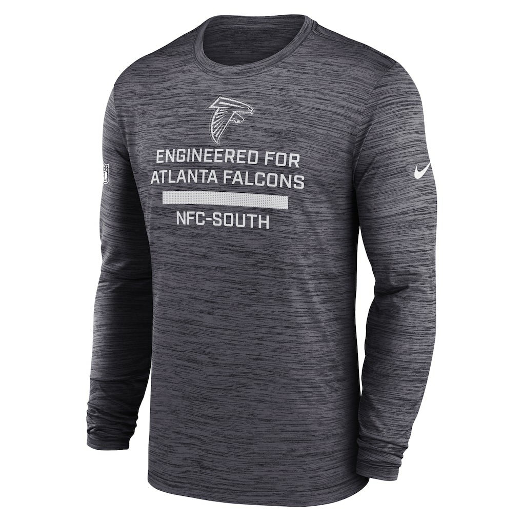 Atlanta Falcons Sideline Velocity Performance Long Sleeve T-Shirt - Charcoal sale