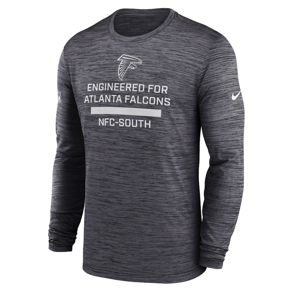 Atlanta Falcons Sideline Velocity Performance Long Sleeve T-Shirt - Charcoal sale