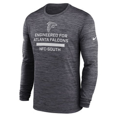 Atlanta Falcons Sideline Velocity Performance Long Sleeve T-Shirt - Charcoal sale