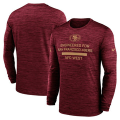 San Francisco 49ers Sideline Velocity Performance Long Sleeve T-Shirt - Scarlet cheap