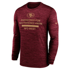 San Francisco 49ers Sideline Velocity Performance Long Sleeve T-Shirt - Scarlet cheap