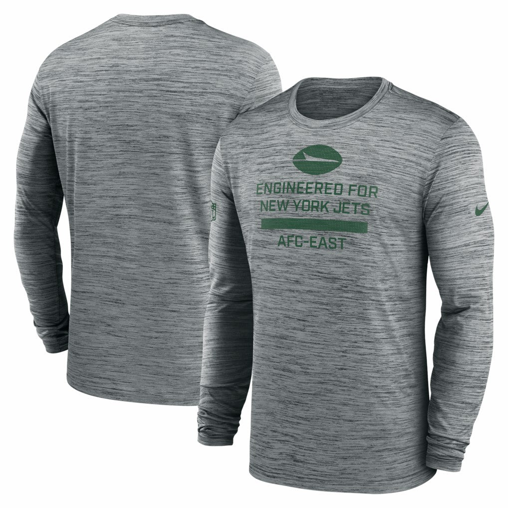 New York Jets Sideline Velocity Performance Long Sleeve T-Shirt - Gray online