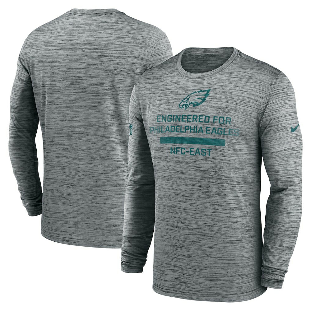 Philadelphia Eagles Sideline Velocity Performance Long Sleeve T-Shirt - Gray on sale