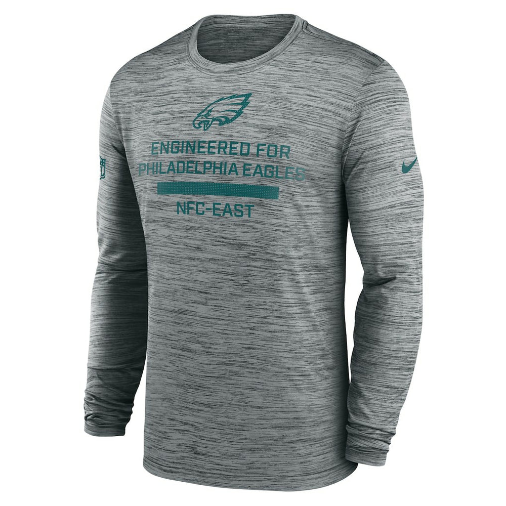 Philadelphia Eagles Sideline Velocity Performance Long Sleeve T-Shirt - Gray on sale