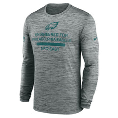 Philadelphia Eagles Sideline Velocity Performance Long Sleeve T-Shirt - Gray on sale