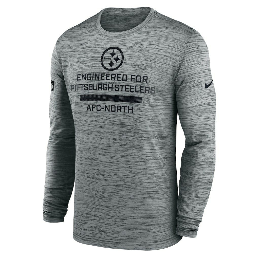 Pittsburgh Steelers Sideline Velocity Performance Long Sleeve T-Shirt - Gray discount