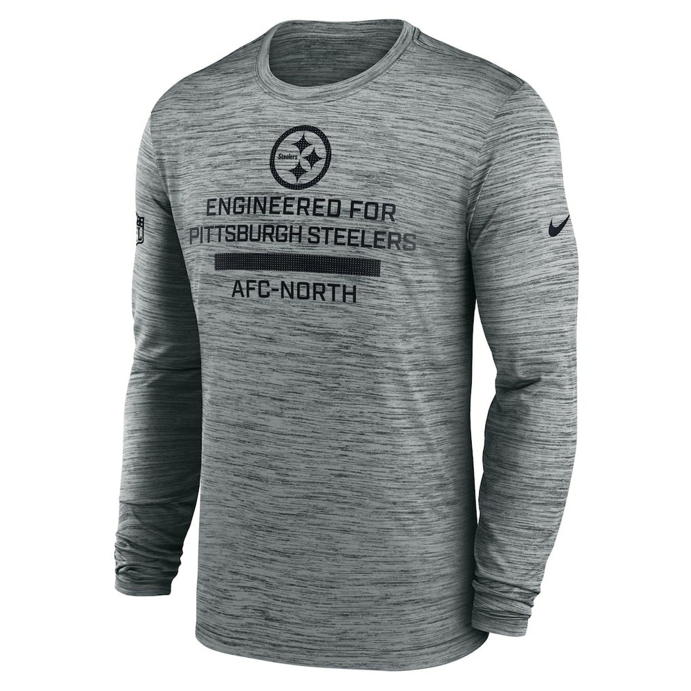 Pittsburgh Steelers Sideline Velocity Performance Long Sleeve T-Shirt - Gray discount