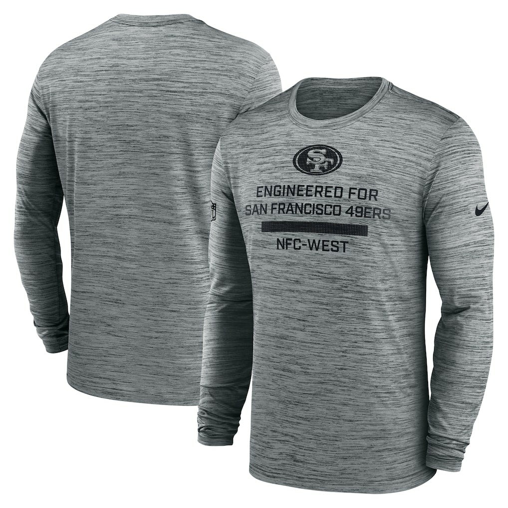 San Francisco 49ers Sideline Velocity Performance Long Sleeve T-Shirt - Gray on sale
