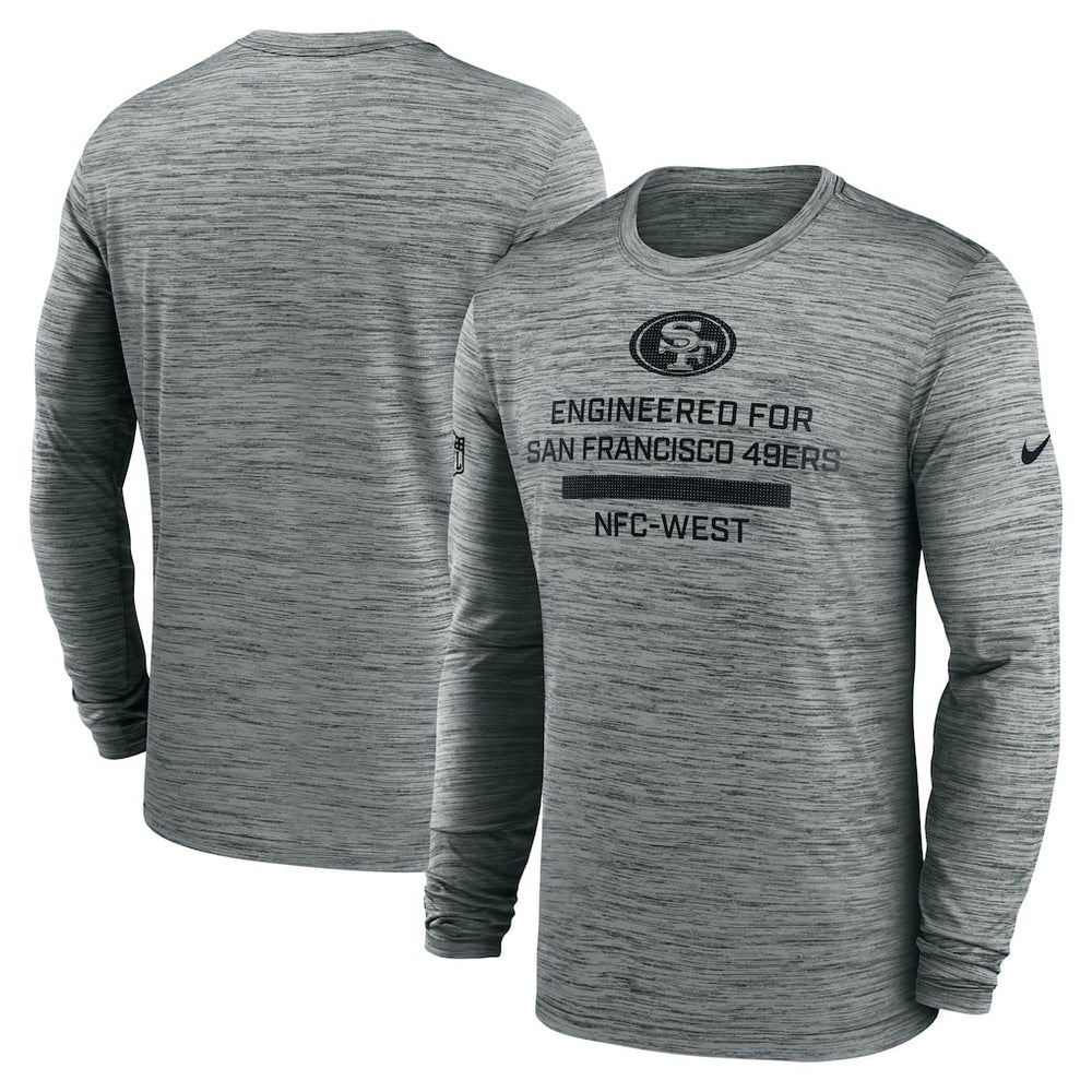 San Francisco 49ers Sideline Velocity Performance Long Sleeve T-Shirt - Gray on sale