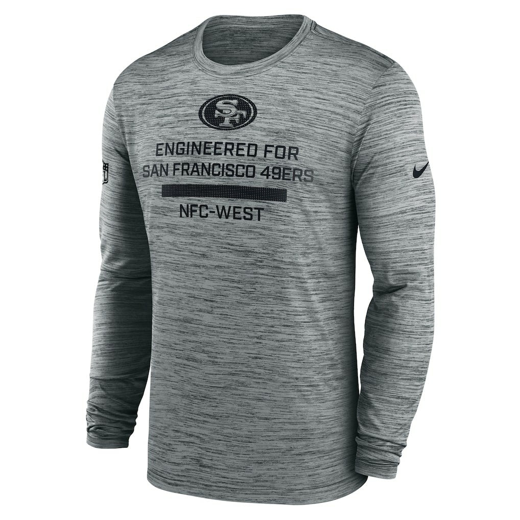 San Francisco 49ers Sideline Velocity Performance Long Sleeve T-Shirt - Gray on sale