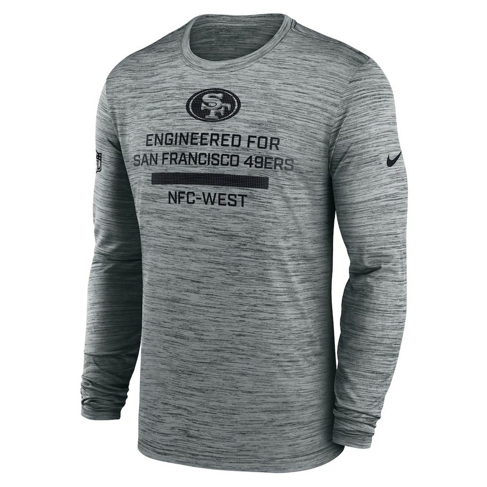 San Francisco 49ers Sideline Velocity Performance Long Sleeve T-Shirt - Gray on sale