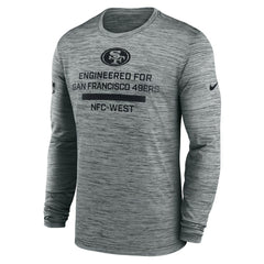 San Francisco 49ers Sideline Velocity Performance Long Sleeve T-Shirt - Gray on sale