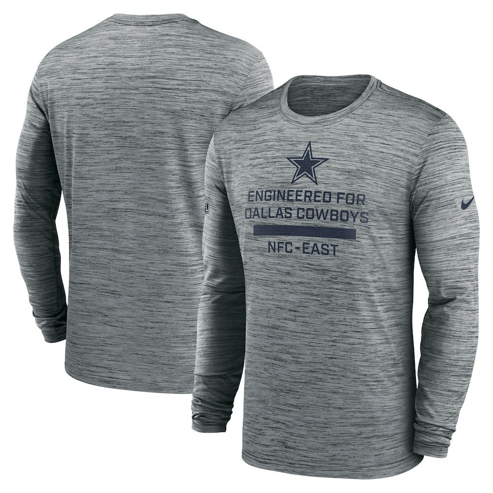 Dallas Cowboys Sideline Velocity Performance Long Sleeve T-Shirt - Gray sale
