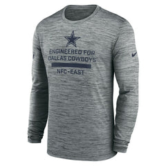 Dallas Cowboys Sideline Velocity Performance Long Sleeve T-Shirt - Gray sale