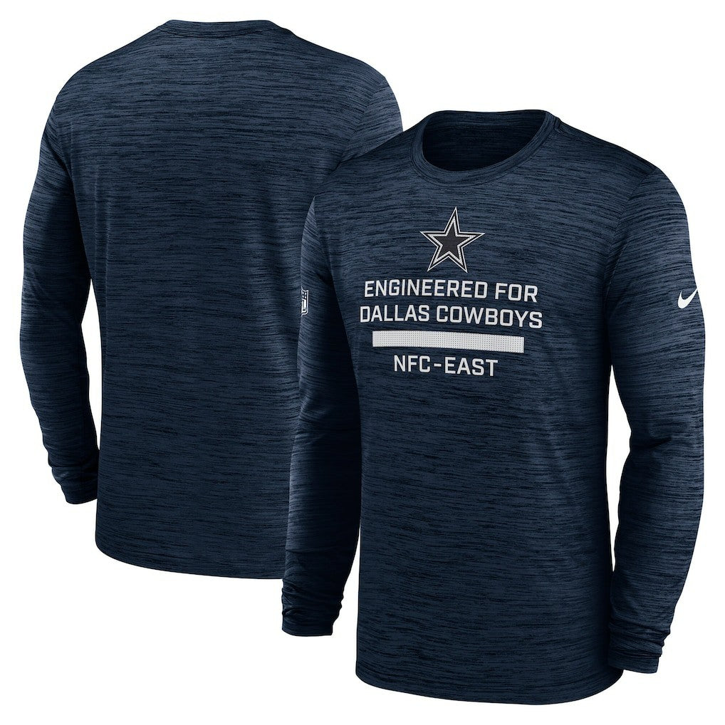 Dallas Cowboys Sideline Velocity Performance Long Sleeve T-Shirt - Navy on sale