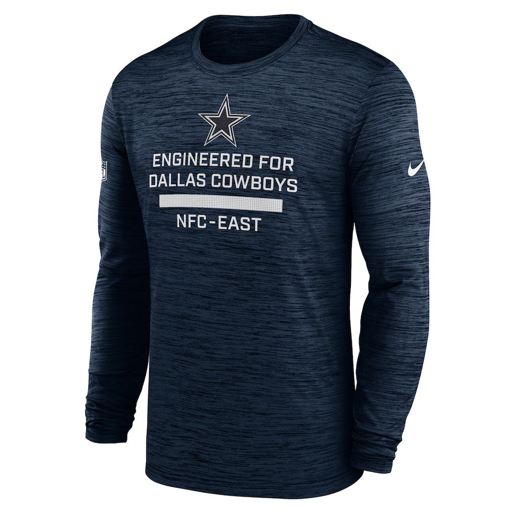 Dallas Cowboys Sideline Velocity Performance Long Sleeve T-Shirt - Navy on sale