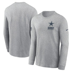 Dallas Cowboys Sideline Dri-FIT Long Sleeve T-Shirt - Heather Gray sale