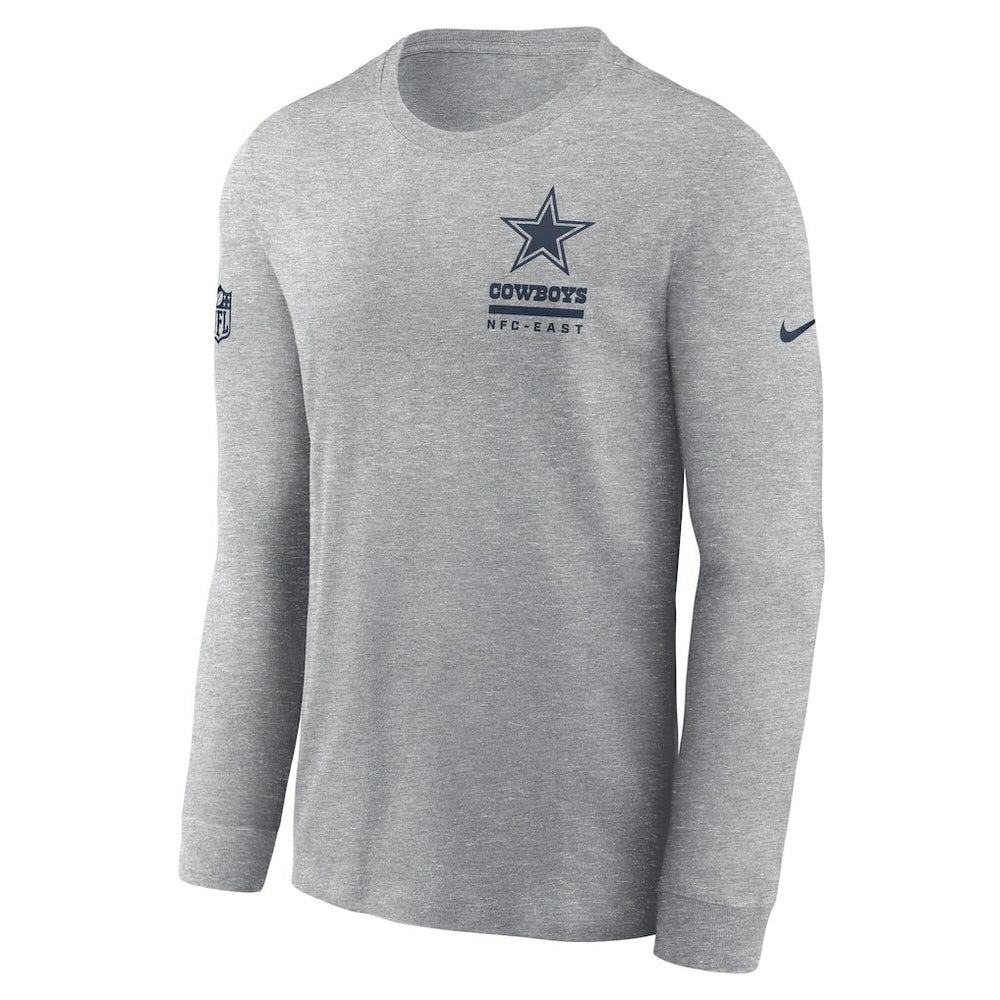 Dallas Cowboys Sideline Dri-FIT Long Sleeve T-Shirt - Heather Gray sale