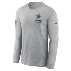 Dallas Cowboys Sideline Dri-FIT Long Sleeve T-Shirt - Heather Gray sale