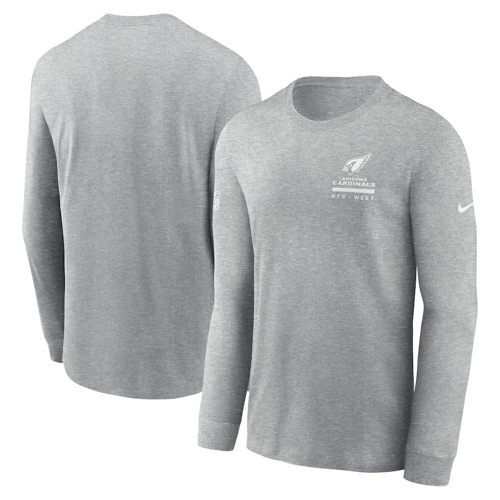 Arizona Cardinals Sideline Dri-FIT Long Sleeve T-Shirt - Heather Gray for sale