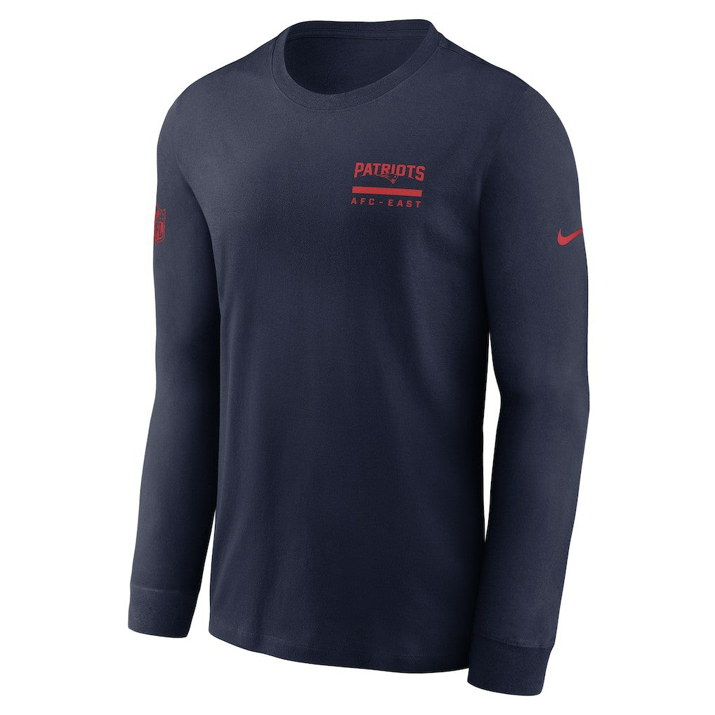New England Patriots Sideline Dri-FIT Long Sleeve T-Shirt - Navy discount