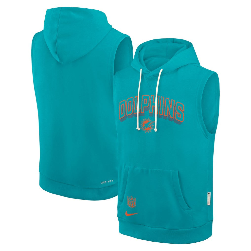 Miami Dolphins Sideline Standard Issue Dri-FIT Sleeveless Hoodie - Aqua sale