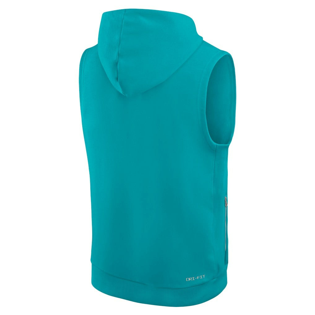 Miami Dolphins Sideline Standard Issue Dri-FIT Sleeveless Hoodie - Aqua sale