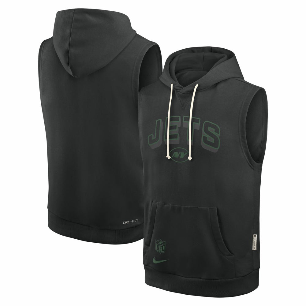 New York Jets Sideline Standard Issue Dri-FIT Sleeveless Hoodie - Black discount