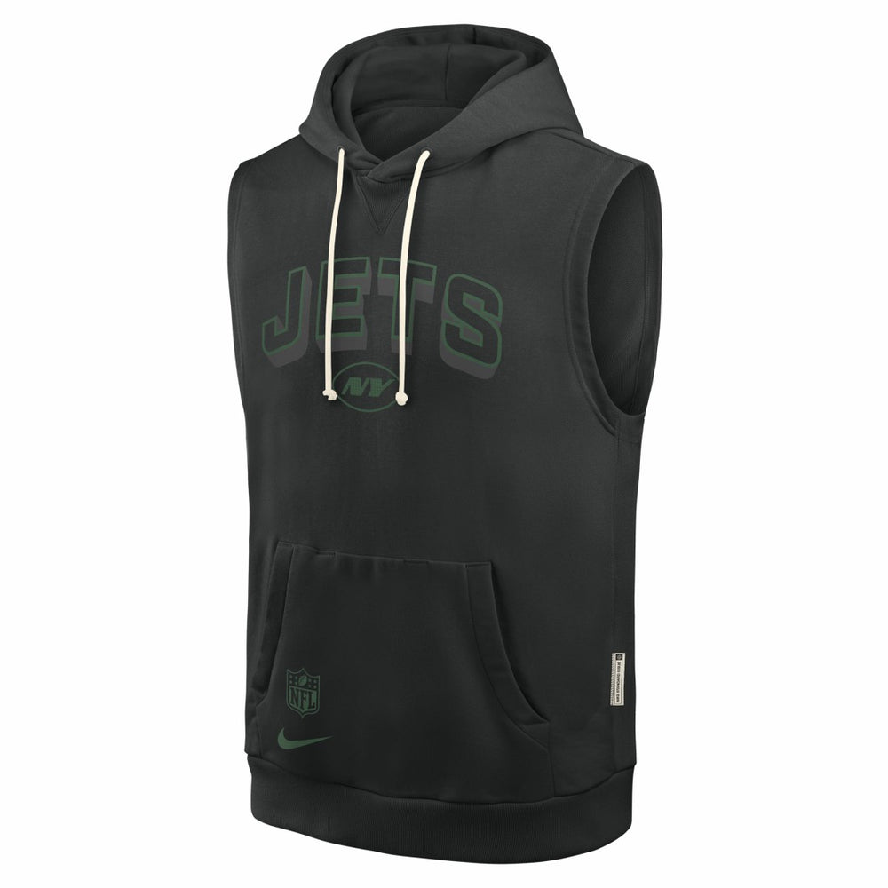 New York Jets Sideline Standard Issue Dri-FIT Sleeveless Hoodie - Black discount