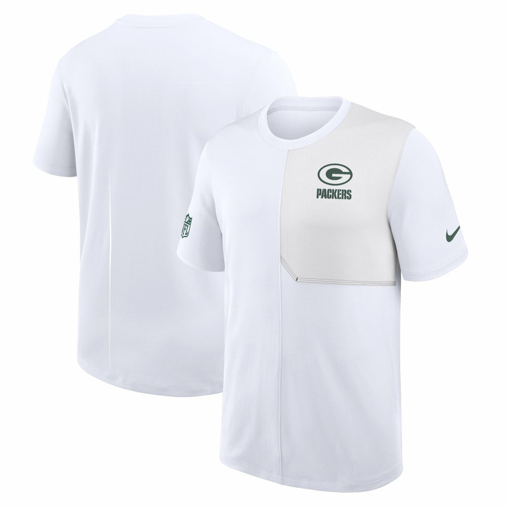 Green Bay Packers Sideline UV Dri-Fit Coach Shirt - White for sale