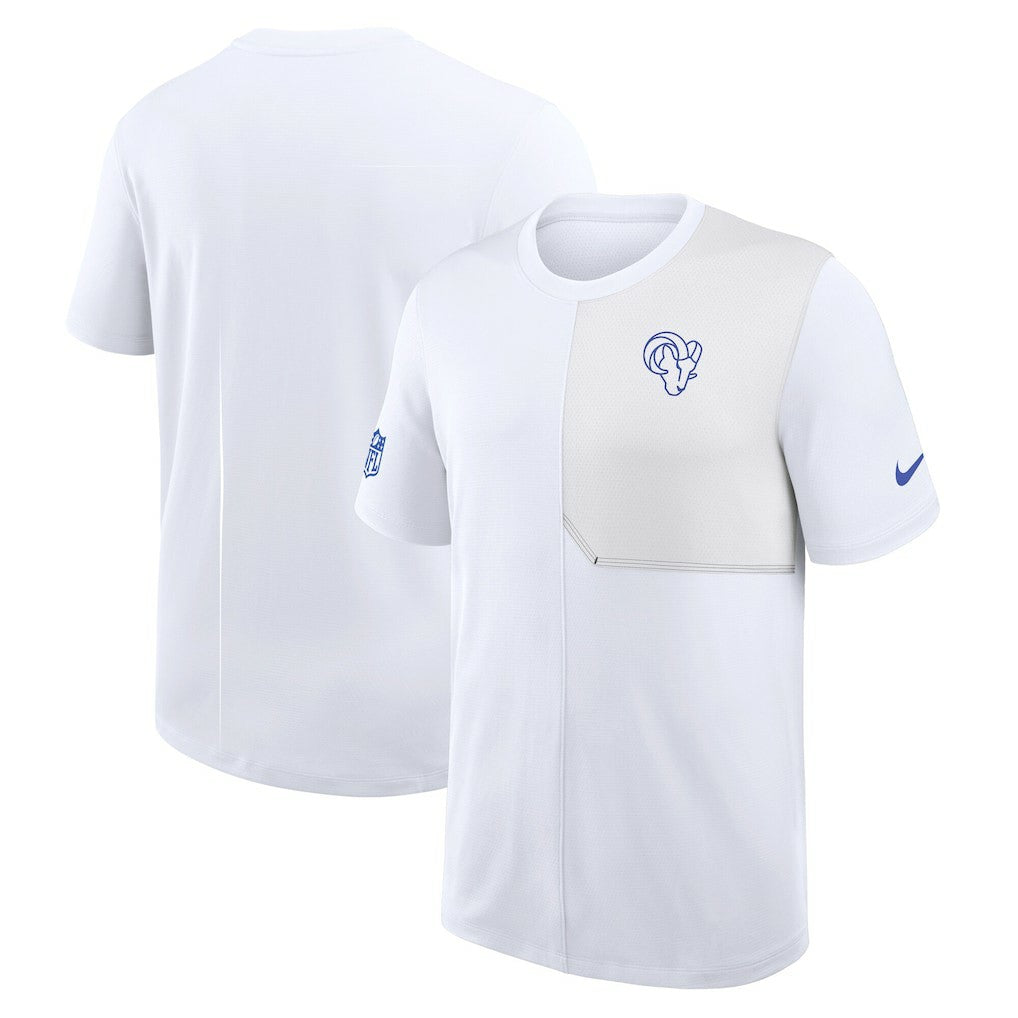 Los Angeles Rams Sideline UV Dri-Fit Coach Shirt - White for sale