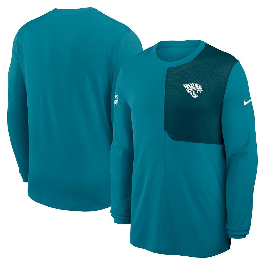 Jacksonville Jaguars Sideline Coach UV Dri-FIT Long Sleeve Shirt - Teal cheap