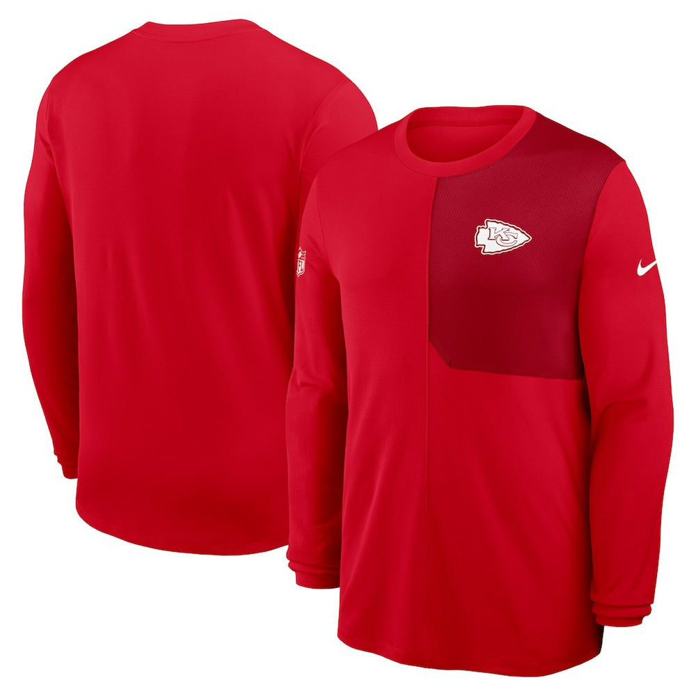 Kansas City Chiefs Sideline Coach UV Dri-FIT Long Sleeve Shirt - Red online