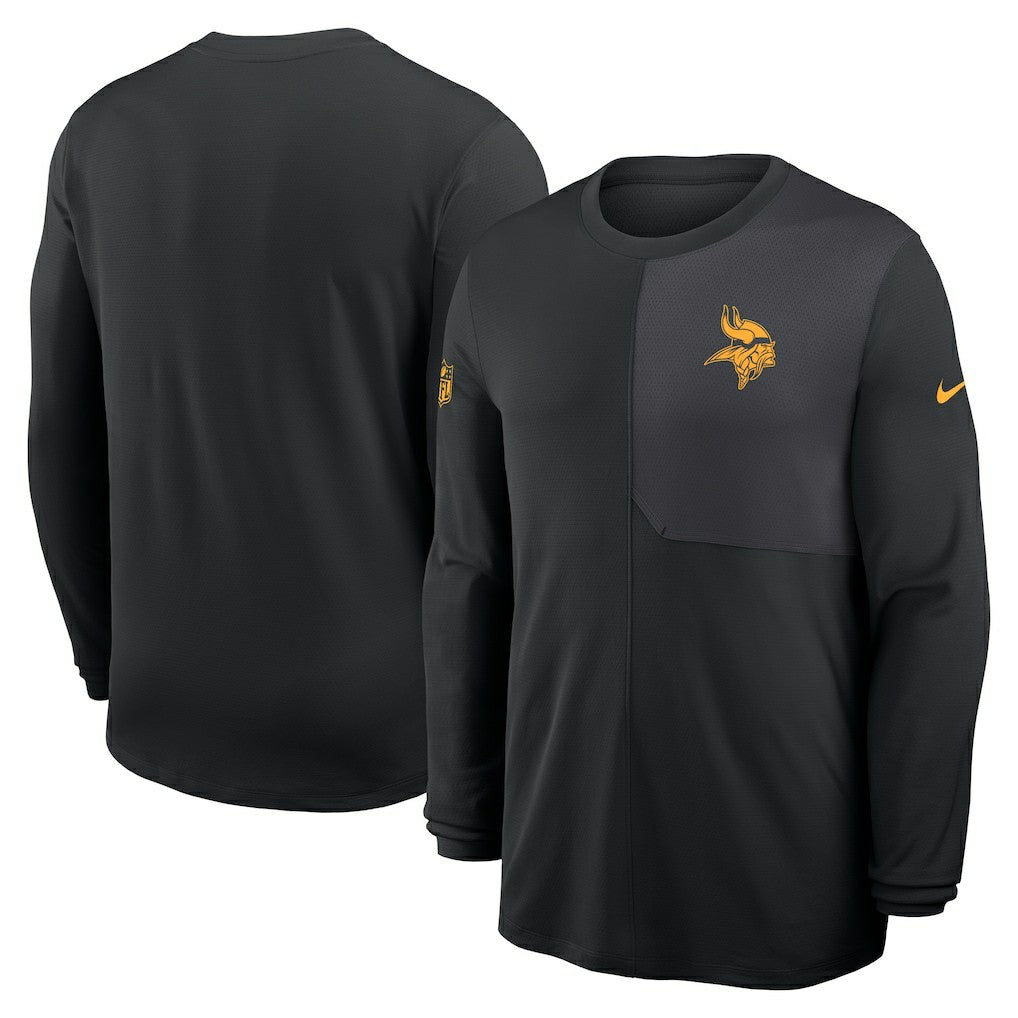 Minnesota Vikings Sideline Coach UV Dri-FIT Long Sleeve Shirt - Black sale