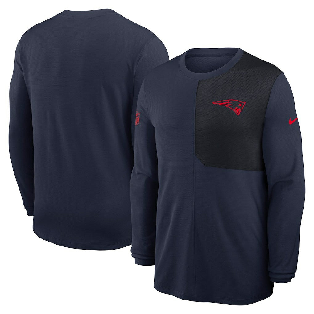 New England Patriots Sideline Coach UV Dri-FIT Long Sleeve Shirt - Navy online