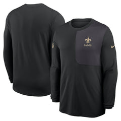 New Orleans Saints Sideline Coach UV Dri-FIT Long Sleeve Shirt - Black on sale