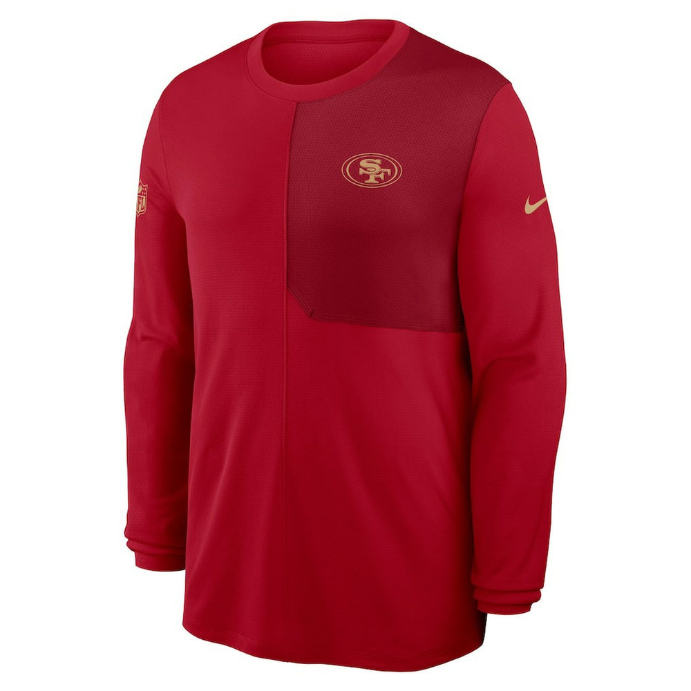 San Francisco 49ers Sideline Coach UV Dri-FIT Long Sleeve Shirt - Scarlet cheap
