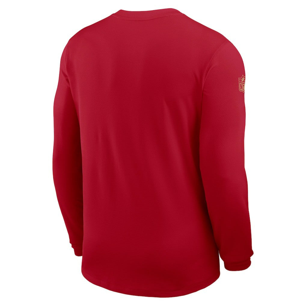 San Francisco 49ers Sideline Coach UV Dri-FIT Long Sleeve Shirt - Scarlet cheap