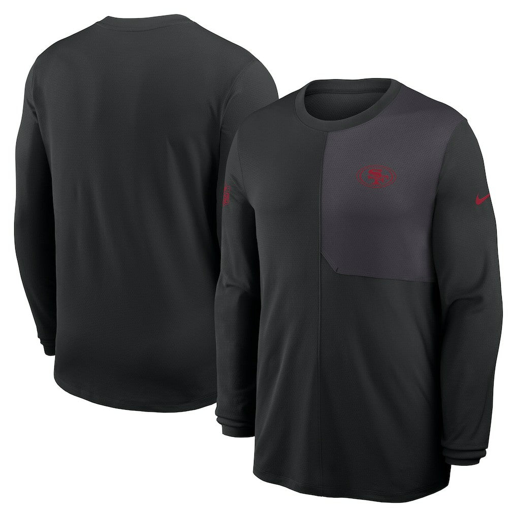 San Francisco 49ers Sideline Coach UV Dri-FIT Long Sleeve Shirt - Black discount