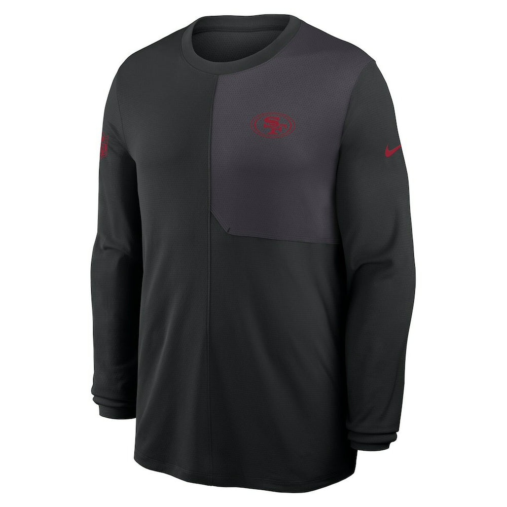 San Francisco 49ers Sideline Coach UV Dri-FIT Long Sleeve Shirt - Black discount