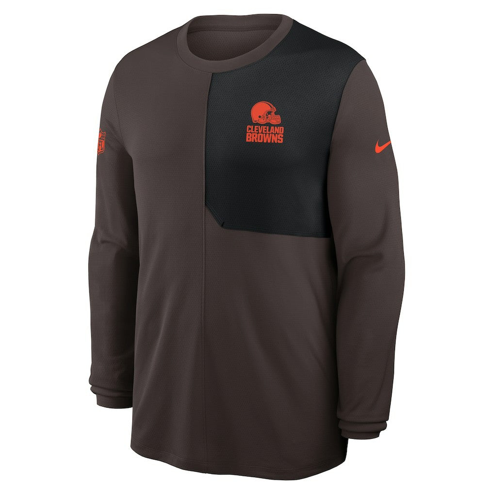 Cleveland Browns Sideline Coach UV Dri-FIT Long Sleeve Shirt - Brown outlet