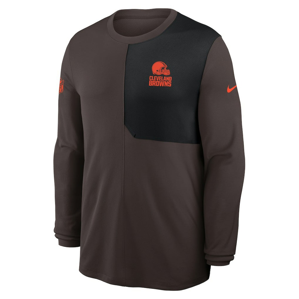 Cleveland Browns Sideline Coach UV Dri-FIT Long Sleeve Shirt - Brown outlet