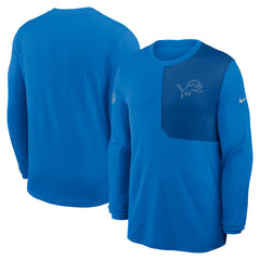 Detroit Lions Sideline Coach UV Dri-FIT Long Sleeve Shirt - Blue discount