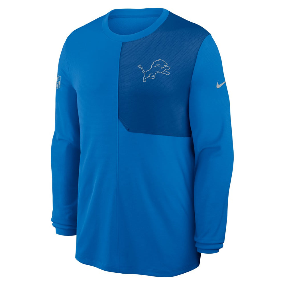 Detroit Lions Sideline Coach UV Dri-FIT Long Sleeve Shirt - Blue discount