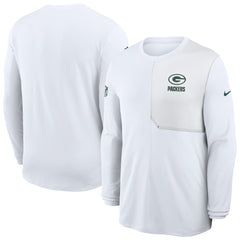 Green Bay Packers Sideline Coach UV Dri-FIT Long Sleeve Shirt - White for sale
