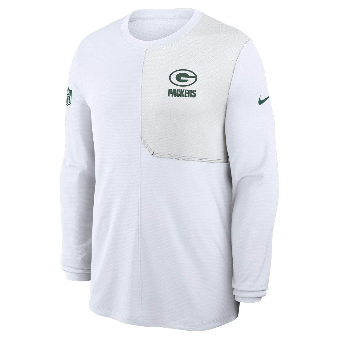 Green Bay Packers Sideline Coach UV Dri-FIT Long Sleeve Shirt - White for sale
