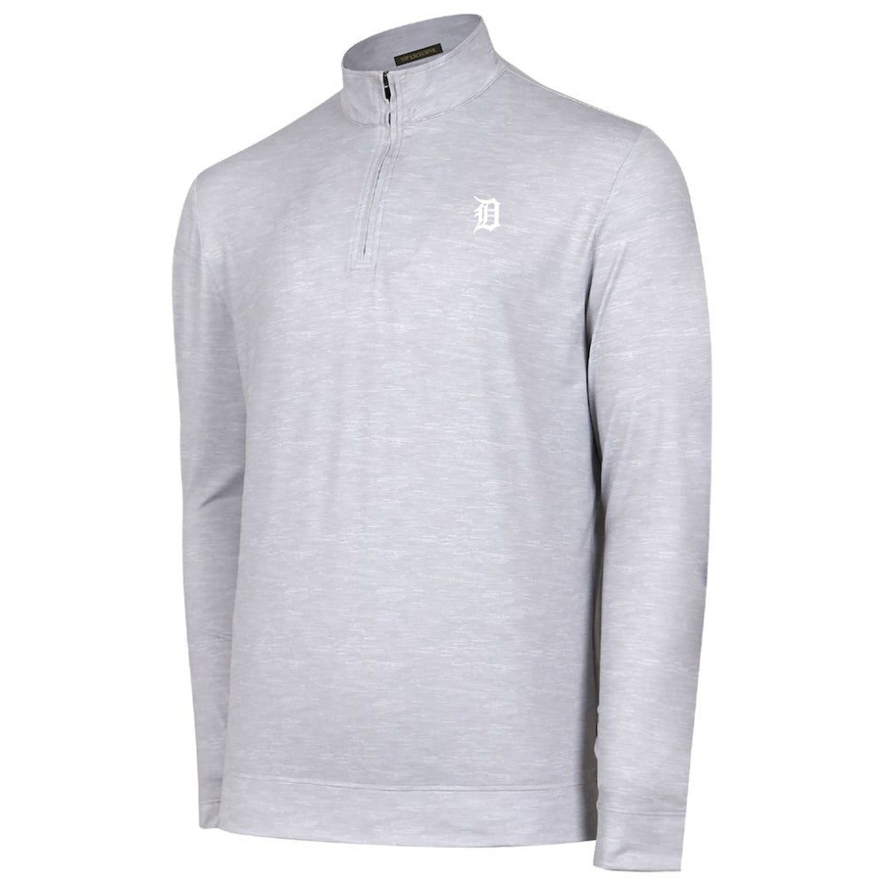 Detroit Tigers Sublime Tri-Blend Quarter-Zip Jacket Gray